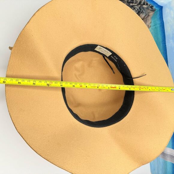 Wide Brim Camel Felt Floppy Hat w/ Bow Accent Tan Light Brown - Picture 5 of 5